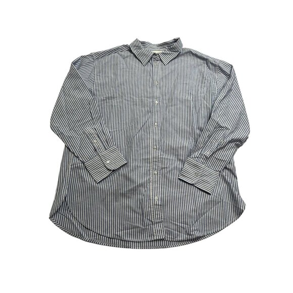 H&M Oxford Button Front Shirt in Blue White Stripe - Picture 1 of 3